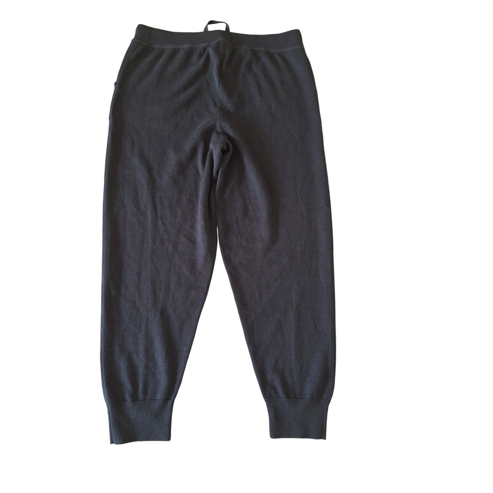 J.Crew Sweatpants Womens Size M Black Cotton Cashmere Drawstring Pull On - Picture 4 of 8